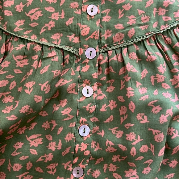 Free People Easy to Love Set Skirt Crop Top Skirt Set Green Floral NWT - Picture 15 of 17